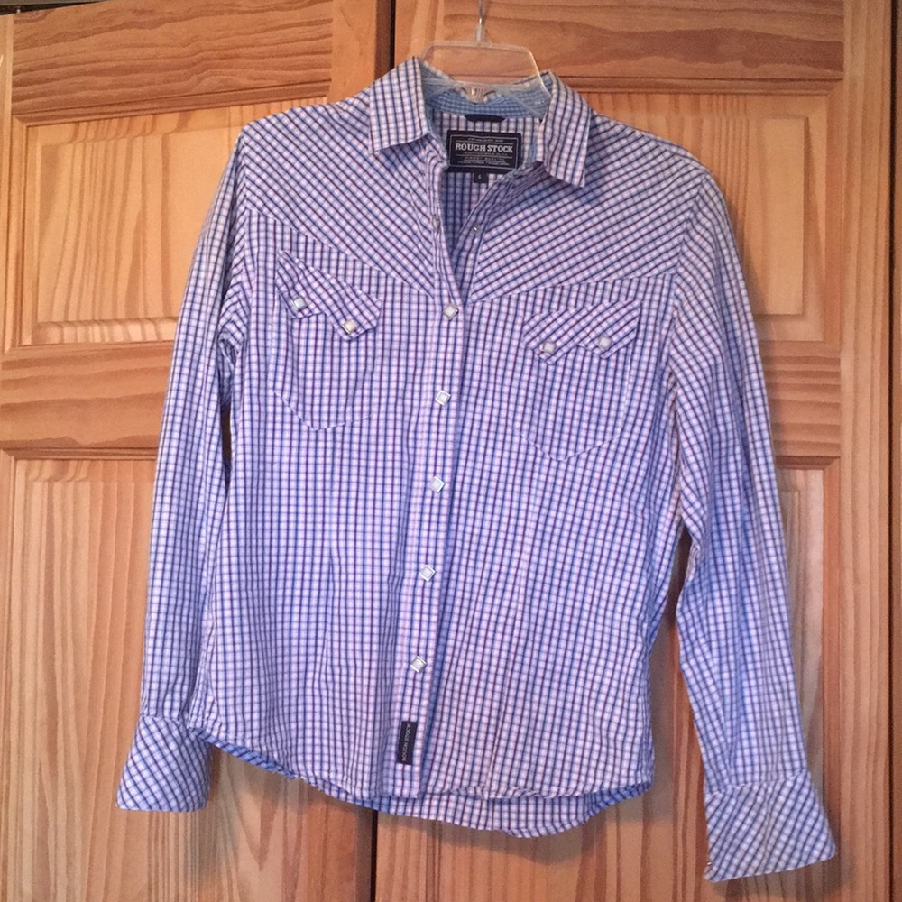 Plaid western shirt with snap buttons S